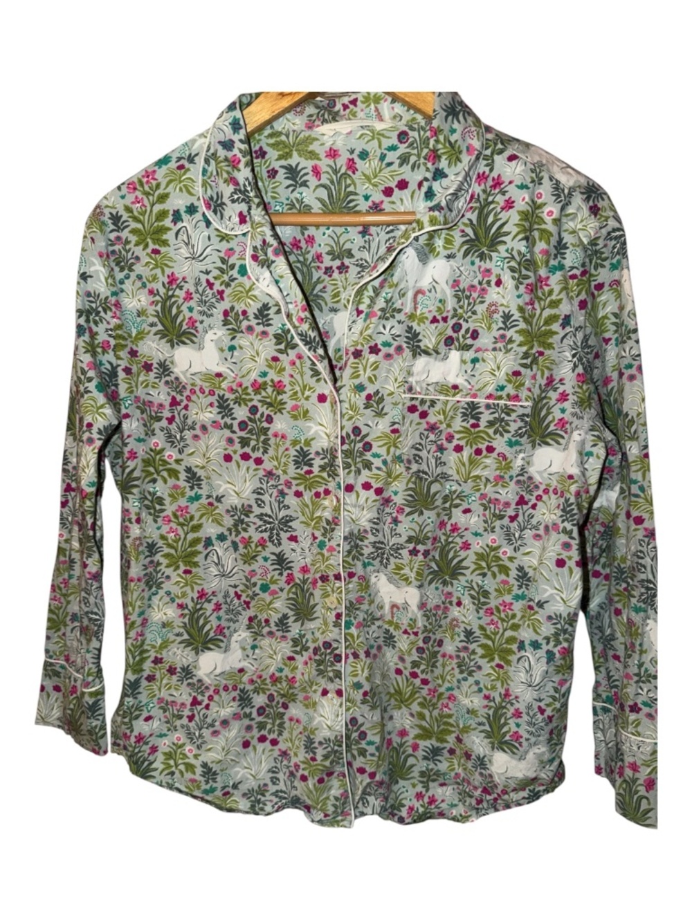 Printfresh Unicorn Garden Pajama Top S
